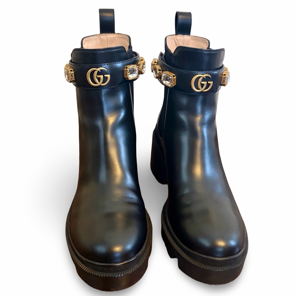 Gucci Crystal GG Trip Chelsea Ankle Boot - Picture 2 of 10